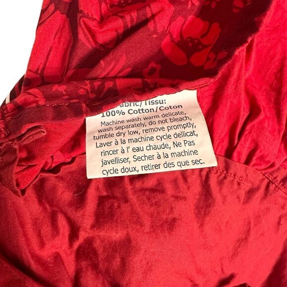 Simply Envogue Red and White Frilled and beaded pinafore kitchen apron - Picture 10 of 10